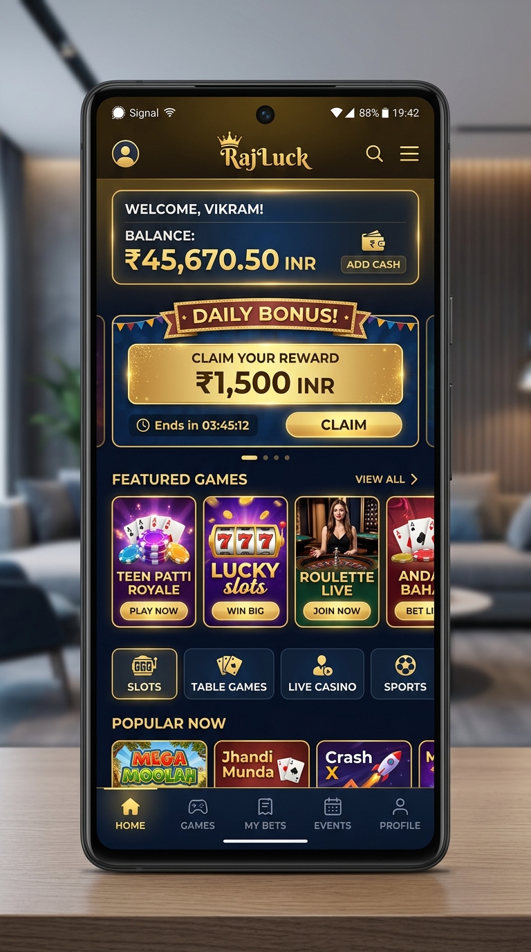 RajLuck easy mobile number registration screen